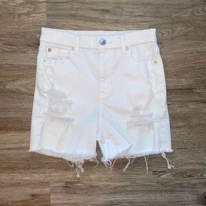 White American Eagle Distressed Jean Shorts